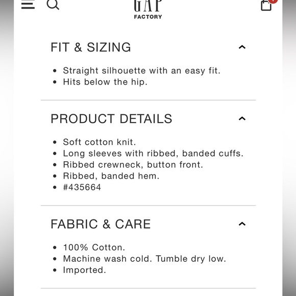 EUC - Gap Factory Crewneck Cardigans - Multiple Colors Available - Picture 4 of 5